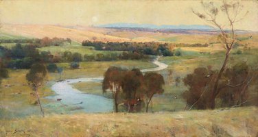 'Still glides the stream, and shall for ever glide', 1890 by Arthur Streeton